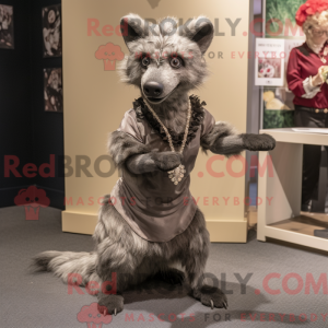 Grijs hyena-mascottekostuum...