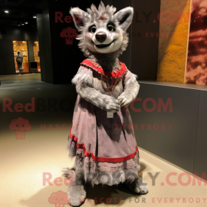 Gray Hyena mascot costume...