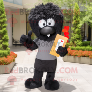 Sort kærlighedsbrev maskot...