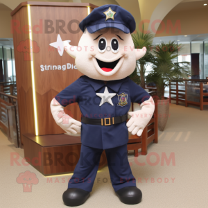 Navy Starfish mascot costume character dressed with a Cargo Shorts and Belts