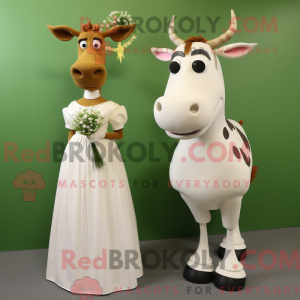 Olive Guernsey Cow mascot...