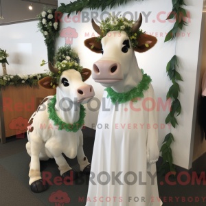 Olive Guernsey Cow maskot...