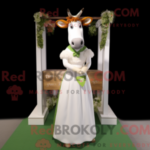 Olive Guernsey Cow maskot...