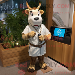 Tan Zebu maskotdraktfigur...