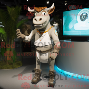 Tan Zebu maskotdraktfigur...