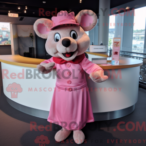 Pink Mouse maskot kostume...