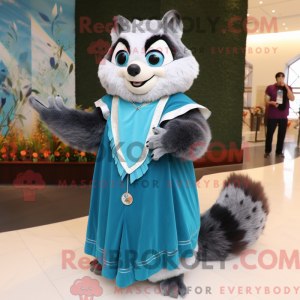 Sky Blue Raccoon mascot...