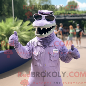 Lavendel Krokodille maskot...