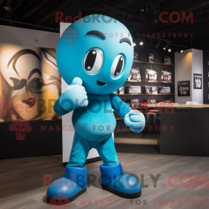 Cyan Boxing Glove mascot...