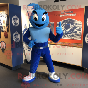 Blå Knife Thrower maskot...