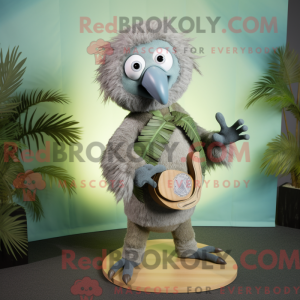 Grå Kiwi-maskotdraktfigur...