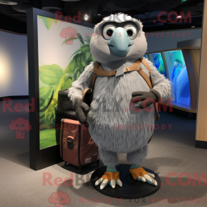 Grå Kiwi maskot kostume...