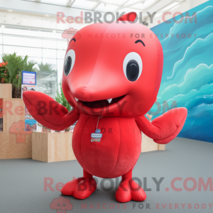 Red Humpback Whale mascot...