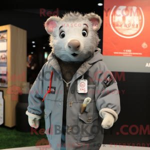 Grijze Sow-mascottekostuum...