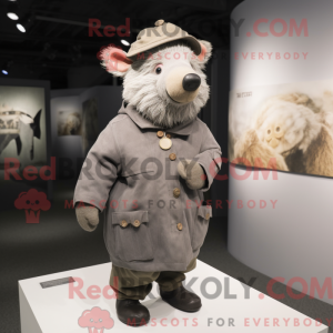 Grijze Sow-mascottekostuum...