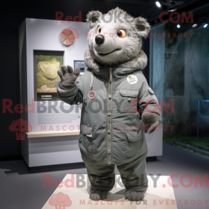 Maskotdraktfigur Grey Sow...