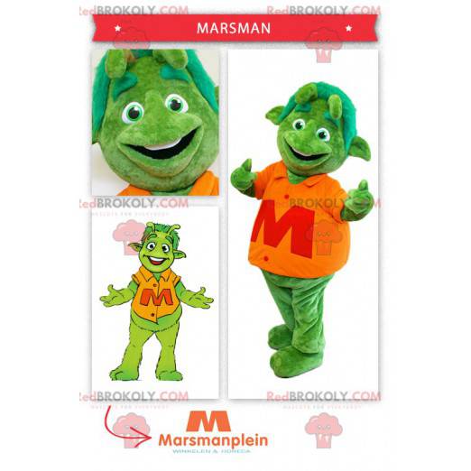 Grön alien martian maskot - Redbrokoly.com