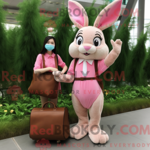 Pink Wild Rabbit maskot...