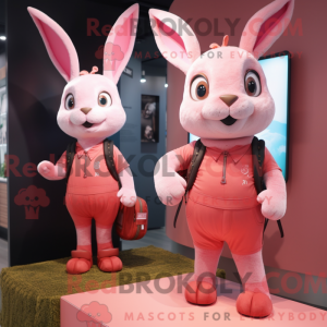 Pink Wild Rabbit maskot...