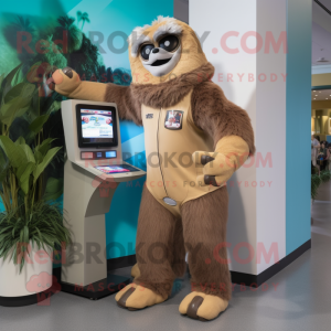 Tan Giant Sloth mascotte...