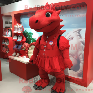 Rød Ankylosaurus maskot...