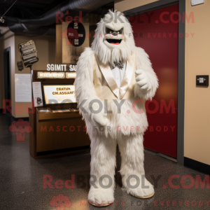Cream Sasquatch mascot...