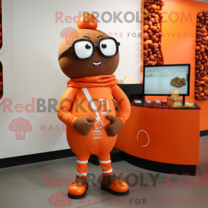 Fantasia de mascote Chocolates Laranja com macacão e óculos - Mascotes chocolates - REBROKO_313292 - RedBrokoly.com