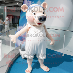 White Sow maskot kostym...