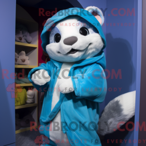 Blauwe fret mascottekostuum...