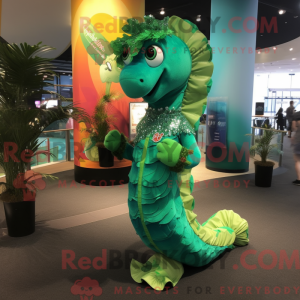 Green Seahorse mascot...