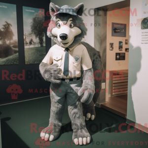 Grå Say Wolf maskot kostume...