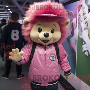 Mascotte de porc-épic rose...