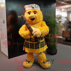 Gul sekkepipe maskot...