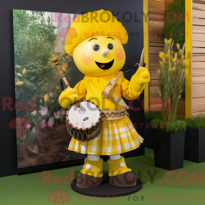 Gul sekkepipe maskot...
