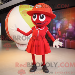 Rød volleyball bold maskot...