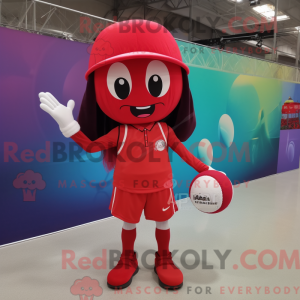 Rød volleyball bold maskot...