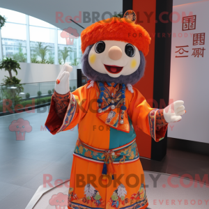 Mandarin maskot kostume...