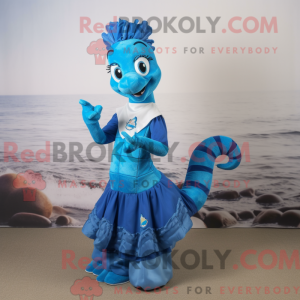 Blue Seahorse mascot...