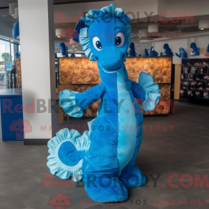 Blue Seahorse mascot...
