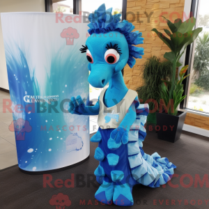 Blue Seahorse mascot...