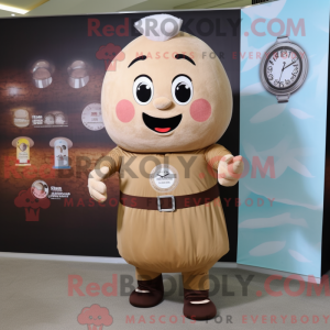 Brun Dim Sum maskot kostyme...