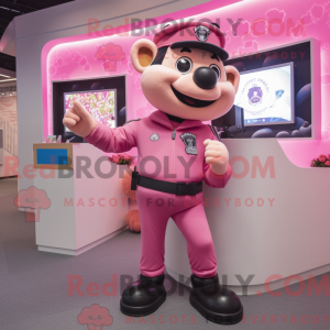 Mascotte de policier rose...