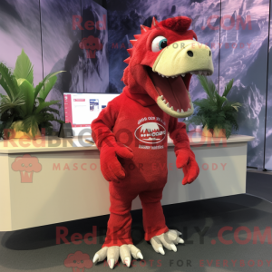 Red Spinosaurus mascot...
