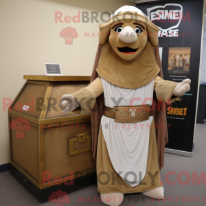 Tan Treasure Chest mascot...