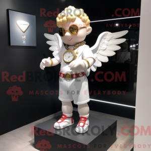 Hvit Cupid-maskotdraktfigur...