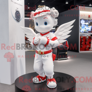 Hvit Cupid-maskotdraktfigur...