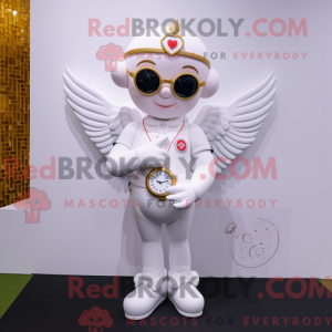 Hvit Cupid-maskotdraktfigur...