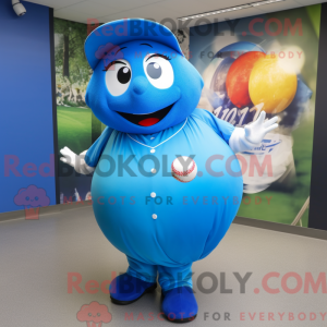 Blå baseball bold maskot...