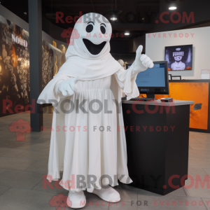 White Ghost maskot kostume...