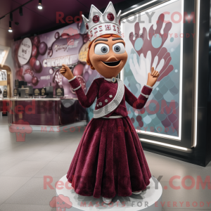 Maroon Queen maskot kostume...